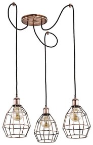 Żyrandol na lince FIREFOX 3xE27/15W/230V pająk brąz