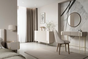 Toaletka Malmi 100 cm z szufladami - kaszmir / crema bianca / złote nóżki