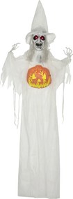 HOMCOM Duch na Halloween, Dekoracja na Halloween, Funkcja dźwięku, z czujnikiem ruchu i światłami LED, 60 cm x 18 cm x 183 cm
