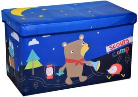 Pufa z pojemnikiem na zabawki miś B5-N41