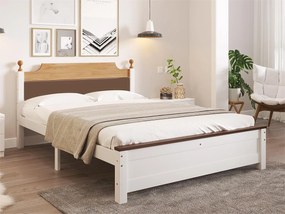 Łóżko pojedyncze 140x200cm rama drewniana - Brązowy