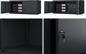 Metalowa nadstawka do szafy biurowej Ewa Compact, kolor antracytowy