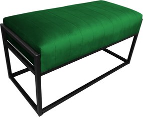 Ławka KAYA tkanina Welur loft ławka metal : Kolor Stelaża - Czarny , Kolor tkaniny - VELVET - MG25, Typ tkaniny - Velvet
