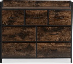 Komoda z Szufladami HUDSON 98 cm Dąb Rustykalny/Czarny Loft