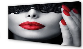Obraz drukowany na płótnie Zmysłowe Czerwone Usta