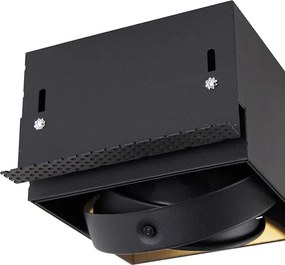 Wpuszczany reflektor czarny GU10 AR111 bez obramowania - Oneon