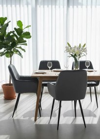 Welurowe szare tapicerowane krzesło metalowe A5-S69