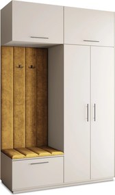 Masseno Garderoba REMA 150/240/60 cm Nowoczesna Szafa do Przedpokoju Kaszmir, MONOLITH 48 (Żółty)