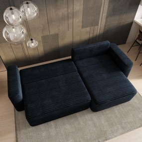 Masseno Narożnik TELIN z funkcją spania i pojemnikiem na pościel Narozniki L, Rozkładana sofa - Czarny, TILIA 100