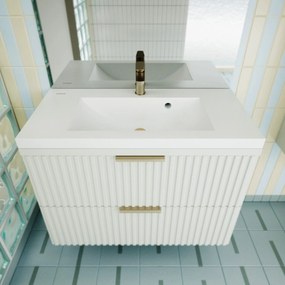 Umywalka wpuszczana w blat z konglomeratu WAVE 80 cm