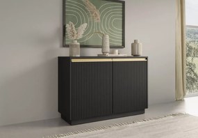 Komoda dwudrzwiowa Miraza bez uchwytów 4 półki nowoczesna do salonu MDF