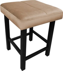 Taboret KLASYK tkanina Welur stelaż metalowy : Kolor Stelaża - Czarny , Kolor tkaniny - VELVET - MG06, Typ tkaniny - Velvet, Wysokość - 45 cm