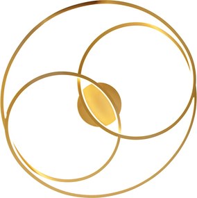 Złota lampa sufitowa 78 cm z wbudowanym LEDem 3-stopniowy ściemniacz - Rowin