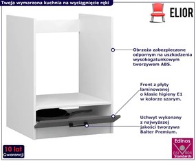 Szara szafka kuchenna do zabudowy piekarnika Tenar