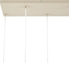 Lampa wisząca w stylu Art Deco beżowa z białym szkłem 8-punktowa - Sandra