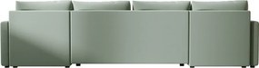 PROMOCJA Rozkładana kanapa w kształcie U VENORIA 285x146 cm, jasnozielona + 2 poduszki GRATIS II. jakość