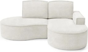 Narożnik MOLLY Prawostronny bez funkcji spania, wolnostojący tkanina ABRIAMO 04 Biały