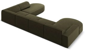 Zielony aksamitny narożnik (prawostronny) Jodie − Micadoni Home