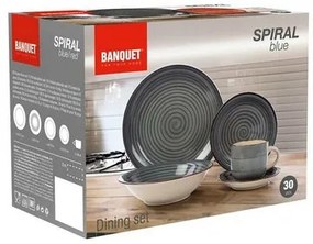Banquet 30-częściowy zestaw jadalny Spiral Blue
