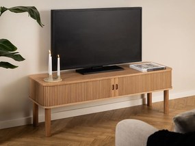 Szafka RTV Ligna 140 cm drzwi lamelowe, kolor Oak lacquered
