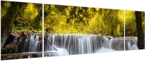Obraz - Wodospad w jasnych kolorach (170x50 cm)