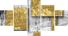 Obraz - Złote kwadraty N⁰3 (125x70 cm)