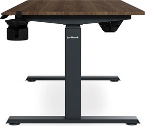 Biurko elektryczne z regulacją wysokości ergonomiczne antracytowe/orzech,1400x700 mm: ARIA