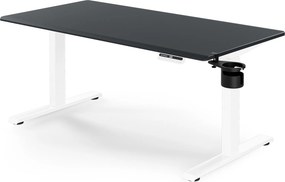 Biurko elektryczne z regulacją wysokości ergonomiczne biało-antracytowe,1400x700 mm: ARIA