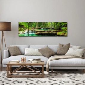 Obraz - Zielony wodospad (170x50 cm)