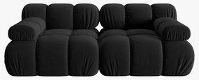 OUTLET Sofa 2-osobowa czarny velwet 188/94/70 Bellis od Micadoni