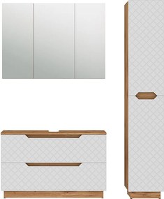 Zestaw mebli łazienkowych dąb/biały ze strukturą płytek 99.4x32x62.5 lotta