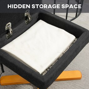 HOMCOM Fotel Masujący z Funkcją Leżenia i Podnóżkiem, Nachylenie 145°, Poliester, 80 x 86 x 99 cm, Czarny