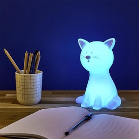 Dziecięca lampka nocna LED CATTY 19cm, biała