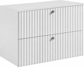 Szafka łazienkowa wisząca z blatem 80, biały + blat biały, uchwyty w trzech kolorach, 80 x 44,4 x 58,6 cm