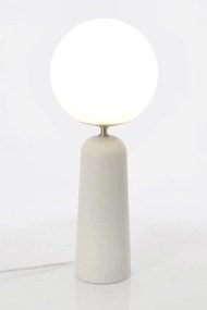 Biała metalowa lampa stołowa ze szklanym kloszem (wysokość 51 cm) Delphine – Bizzotto