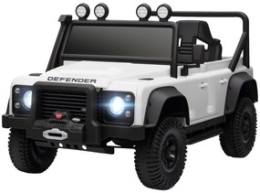 AIYAPLAY Elektryczny samochód dziecięcy, zasilany akumulatorem 12V, z pilotem, funkcją muzyczną, klaksonem, światłami LED, Biały