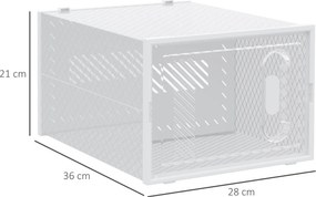HOMCOM 8-częściowy regał na buty, stosowalne pudełka na buty do rozmiaru 46, drzwi magnetyczne, Plastik, 28 x 36 x 21 cm