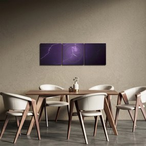Obraz błyskawicy na niebie (z zegarem) (90x30 cm)
