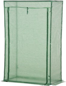 Outsunny szklarnia cieplarnia na pomidory, szklarnia ogrodowa, skrzynia z drzwiami zwijanymi stalowa zielona 100x50x150cm