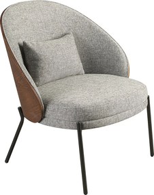 Fotel z tkaniny w kolorze szarym i orzechowym 5184 ANGEL CERDA