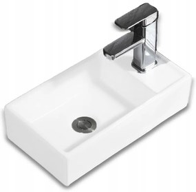 Umywalka nablatowa prostokątna ceramiczna biała stawiana na blat 40x22 cm