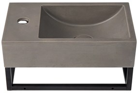 Umywalka wisząca betonowa ze stelażem - Bateria po lewej - szer. 40 x gł. 22 cm - UCHAMI