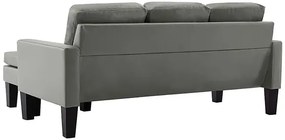 3-osobowa szara sofa z ekoskóry z podnóżkiem - Lencor 4Q