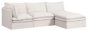 Sofa Modułowa Grace 3-częściowa Z Lnem I Bawełną Tkaniny Distressed White - Sklum