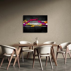 Obraz na szkle kolorowej abstrakcji na czarnym tle (70x50 cm)