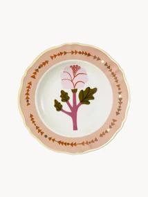 Ręcznie wykonany talerz głęboki z porcelany Rose