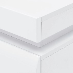 Komoda Trzydrzwiowa z Szufladą do Salonu IVORY Biała / Biały połysk 152 cm Nowoczesna