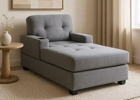 Fotel wypoczynkowy Nicola z podłokietnikiem i uchwytem na napój
