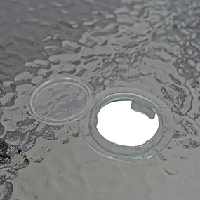 Zestaw Mebli Ogrodowych NEBRASKA Szary 6 Krzeseł Stół Tarasowy Parasol Nowoczesny