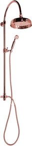 Różowy zestaw prysznicowy z mosiądzu z deszczownicą i słuchawką prysznicową 142 cm Antea – Sapho